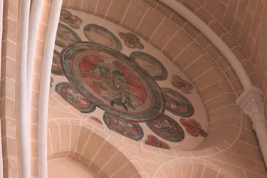 Ansicht einer bemalten Rosette in der westlichsten Bucht, Südseite