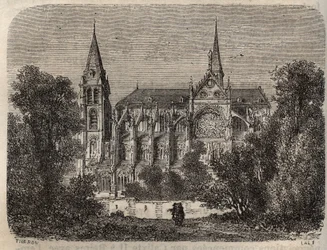 Abtei Saint-Victor von Paris, gegründet im 12. Jahrhundert - Gravur in 