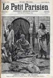 Abdul-Ahi-Palast (Abdullahi) in Ombduram am Ufer des Nils in Mahdi. Gravur in "Le petit Parisien"