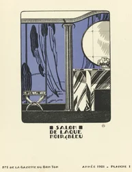 Werbung für "Salon de Laque Noir & Bleue", veröffentlicht 1921