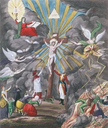 Allegorie der Wiederherstellung der katholischen Religion in Frankreich im Jahr 1802 unter Napoleon Bonaparte als Erster Konsul