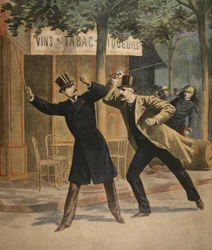Ein Vorfall zwischen Esterhazy und Picquart, Illustration aus Le Petit Journal: Supplement illustre, 17. Juli 1898