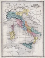 Antikes Italien - Tafel aus „Universal Atlas of Ancient and Modern Geography for Residential Schools“ von Vuillemin - ca. 1845
