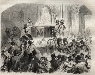 Verhaftung von Louis Alibaud nach seinem Attentatsversuch auf Louis-Philippe I. (1773-1850), König der Franzosen, 25. Juni