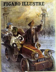 Automobil Dion-Bouton 1905 und Mäntel und Pelze Grunwaldt - in „Le Figaro Illustré“, Dez 1904