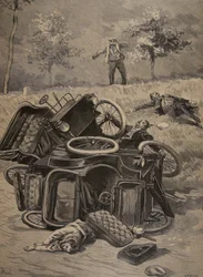 Autounfall, Illustration aus Le Petit Journal: Supplement illustre, 1898