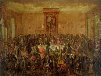 Bankett zu Ehren von Ludwig XIV. (1638-1715) durch das Corps Municipal im Hotel-de-Ville, ca. 1680