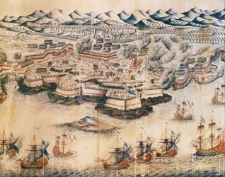 Schlacht von Port Mahon, Menorca (Gravur)