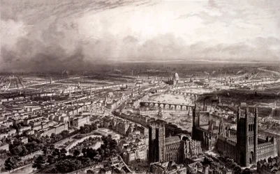 Vogelperspektive von London, ca. 1840-55