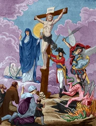 Bonaparte, Restaurator der Religion und Unterstützer des Kreuzes, Allegorie auf das Konkordat, 1802