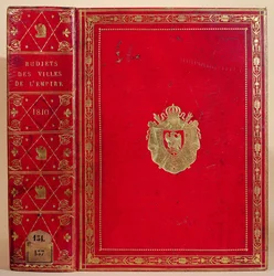 Haushaltspläne der Städte im Französischen Reich, gebunden mit dem Wappen von Napoleon Bonaparte (1769-1821) 1810