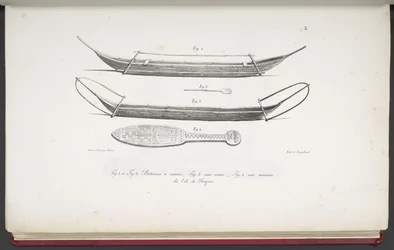 [Kanus und ein Keule von der Osterinsel], aus 