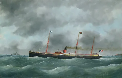Frachtschiff unter der Flagge der Le Havre Peninsular Company