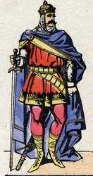 Karolingische Dynastie: Porträt von Eudes oder Odon (ca. 860-898) König der Franken von 888 bis 898. Epinal-Bildgebung aus dem späten 19. Jahrhundert. Private Sammlung.