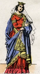 Karolingische Dynastie: Porträt von Richarde von Schwaben, Königin der Franken, Ehefrau von Karl III. dem Dicken