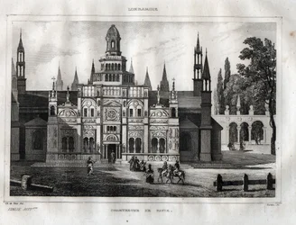 Certosa di Pavia - Kartause von Pavia - Gravur aus „Picturesque Italy“ von M. de Norvins, Ch. Nodier 1834-1836