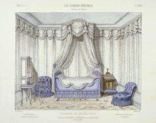 Chambre de Jeune Fille, aus Le Garde-Meuble, veröffentlicht in Paris, ca. 1890