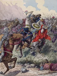 Karl Martell in der Schlacht von Poitiers, 732
