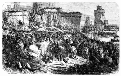 Karl der Dicke bei der Belagerung von Paris durch die Normannen, 886