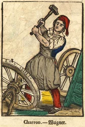 Wagenbauer; Serie über Handwerke (Bild des 19. Jahrhunderts)