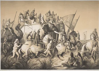Chir Singh, Maharaja der Sikhs mit dem König von Punjab und seinem Gefolge aus 