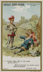 Chocolat Guerin-Boutron Handelskarte, Serie Historische Worte