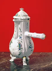 Schokoladenkanne, hergestellt von Levasque und Saladin, St. Omer