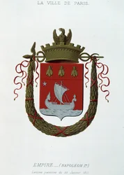 Wappen der Stadt Paris: Kaiserreich (Napoleon I.) - Patentbrief vom 29. Januar 1811 - in „Armorial National de France“ von H. Traversier, Paris