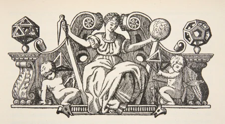 Kopie einer Titelillustration aus Theatrum Instrumentorum de Besson, Kopie von Boris Mestchersky, Illustration aus Histoire de la Nation Francaise, Sciences, Bände I & II, von Gabriel Hanotaux