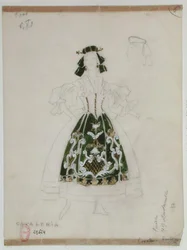 Kostümentwurf für die Oper Cavalleria Rusticana von Pietro Mascagni (1863-1945)