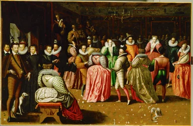 Hofball im Palais du Louvre anlässlich der Hochzeit von Anne, Herzog von Joyeuse
