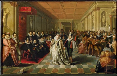 Hofball im Palais du Louvre anlässlich der Hochzeit von Anne, Herzog von Joyeuse