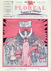 Cover der Zeitschrift Floreal zum vierzigsten Jahrestag der Ecoles Laiques in Frankreich, 2. Juli 1921