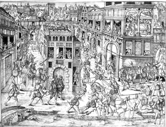 Tod von Admiral Gaspard II de Coligny (1519-72) zur Zeit des Massakers an St. Bartholomäus 1572