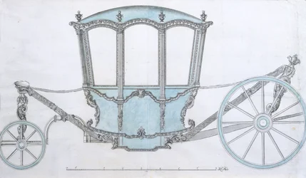 Entwurf für eine Kutsche, um 1760