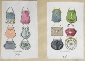 Entwürfe für Schultertaschen, 1822