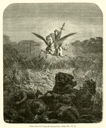 Zerstörung der Armee von Sanherib (Gravur)