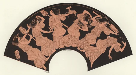 Detail der griechischen Keramik (Farblithografie)