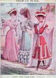 Strand- und Badeanzüge aus dem frühen 20. Jahrhundert, ca. 1906