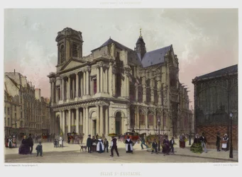 Kirche Saint-Eustache (Farblithographie)