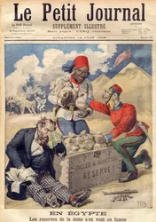 England greift auf die Reserven der ägyptischen Schulden zu, um eine Militäroperation im Juni 1896 zu finanzieren - Illustration aus 