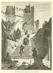 Eingang zur Burg von Lindos auf der Insel Rhodos