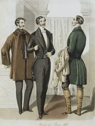 Abendkleid, Illustration aus Le Journal des Tailleurs, 16. Februar 1851 (Farbstich)