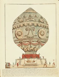 Experiment der Gebrüder Montgolfier mit einem Heißluftballon im Schloss La Muette, 21. November