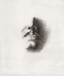 Gesicht eines Mannes (Zeichnung, ca. 1830)