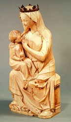 Figur der Jungfrau, die das Christkind stillt, aus Lisieux
