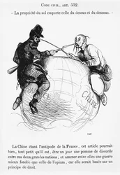 Frankreich und China, Karikatur aus dem Musee Philippon, ca. 1850-60