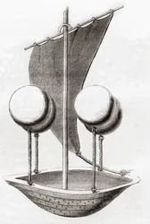 Francesco Lana de Terzis Flugbootkonzept um 1670, aus 