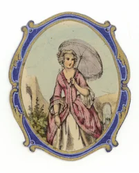 Französische Dame mit Sonnenschirm