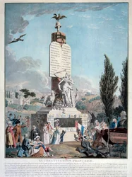 Die Französische Revolution: Allegorie der französischen Verfassung im September 1791. Gravur von 1791 Paris, Bibliothek des Arsenal